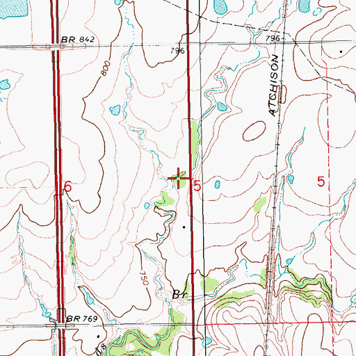 Topographic Map of Shady Dale Volunteer Fire Department, OK