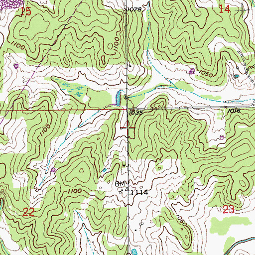 Topographic Map of Cedar Country Fire Protection District North Station, OK