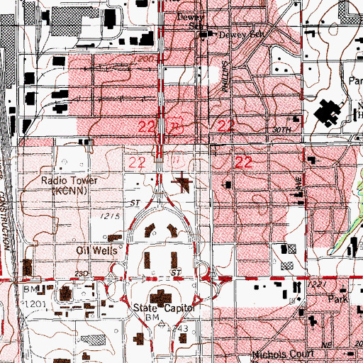 Topographic Map of Oklahoma Department of Agriculture Forestry Services, OK