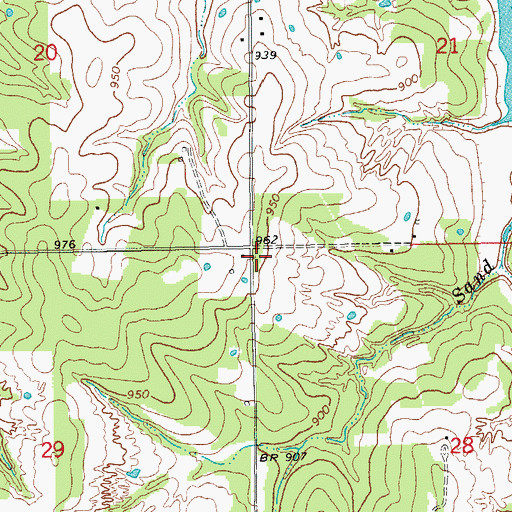 Topographic Map of Sneed Volunteer Fire Department, OK