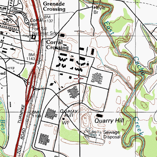 Topographic Map of Fort Sill Fire Department Station 1, OK