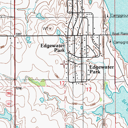 Topographic Map of Edgewater Park Fire Department, OK