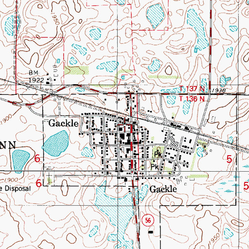 Topographic Map of Gackle Ambulance Service, ND
