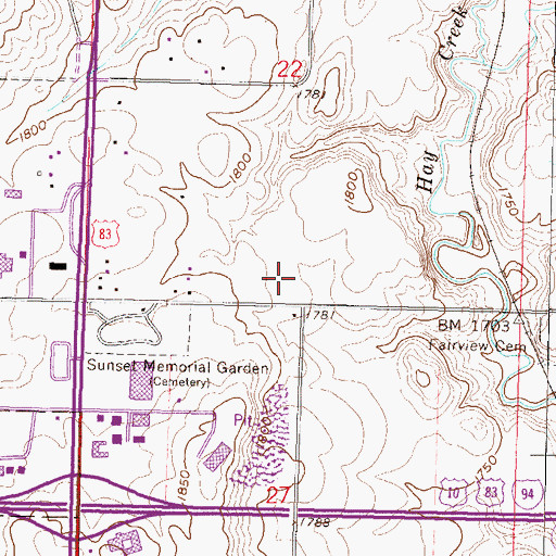 Topographic Map of Metro Area Ambulance Service Bismarck, ND