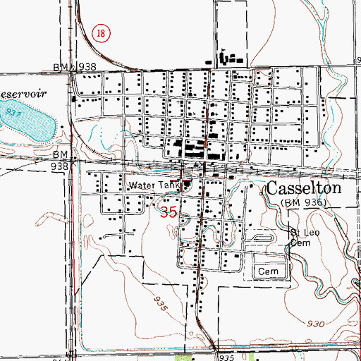 Topographic Map of Casselton Ambulance Service, ND