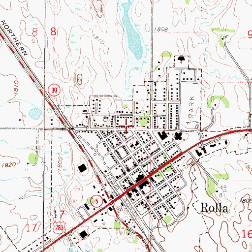 Topographic Map of Community Ambulance Service of Rolla, ND