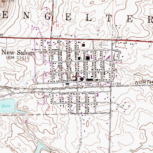 Topographic Map of New Salem Ambulance Service, ND