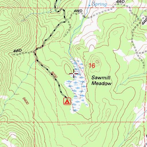 Topographic Map of Sawmill Meadow, CA