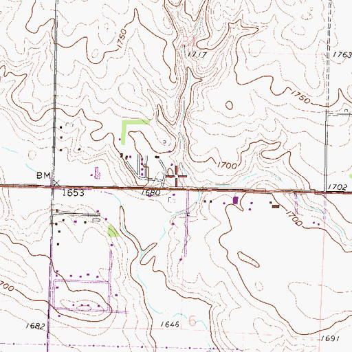 Topographic Map of Bismarck Rural Fire Department, ND