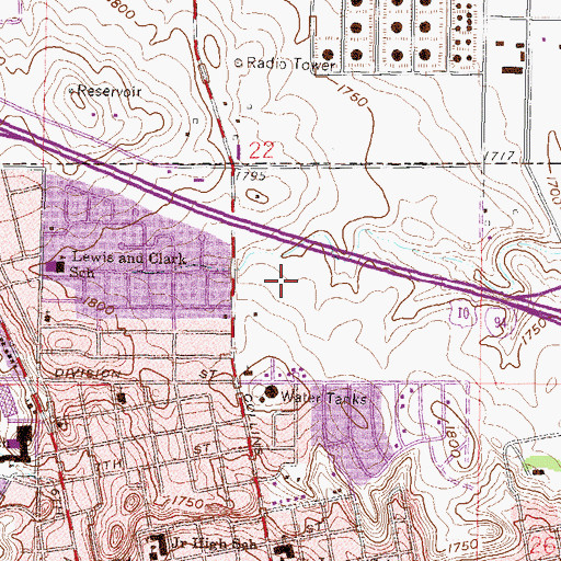 Topographic Map of Metro Area Ambulance Service Mandan, ND