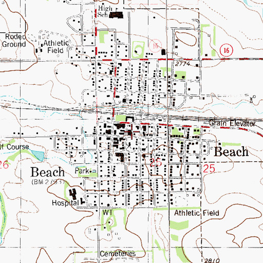 Topographic Map of Community Ambulance Service, ND