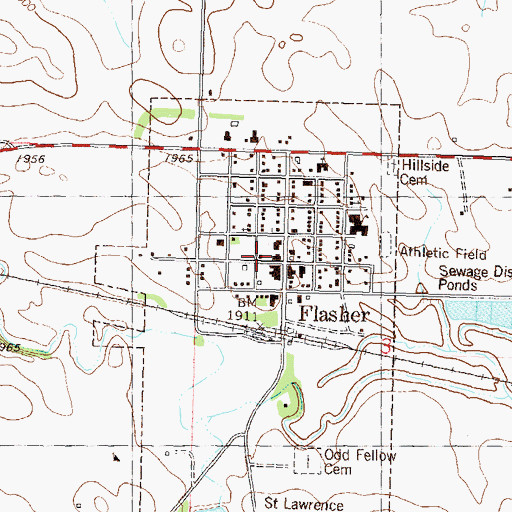 Topographic Map of Flasher Ambulance Service, ND
