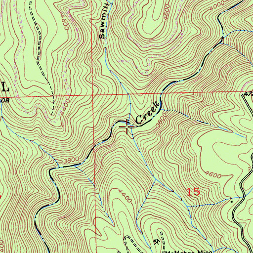 Topographic Map of Sawmill Ravine, CA