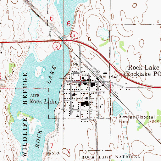 Topographic Map of Rocklake Ambulance Service, ND