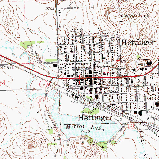 Topographic Map of West River Ambulance Service, ND