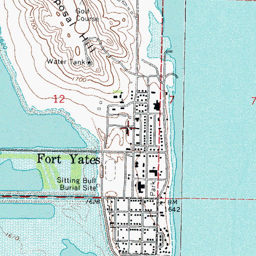 Topographic Map of Standing Rock Ambulance Service, ND