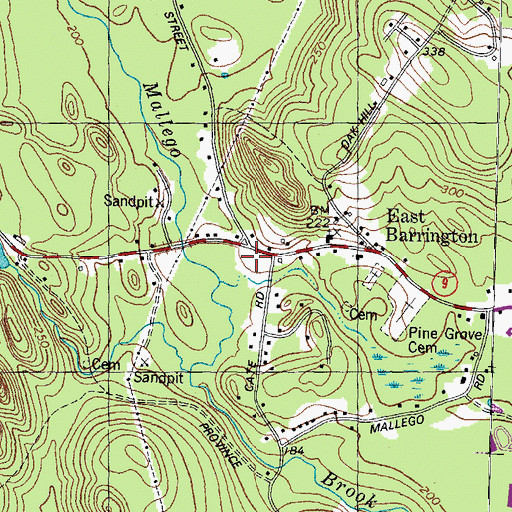 Topographic Map of Barrington Ambulance Service, NH