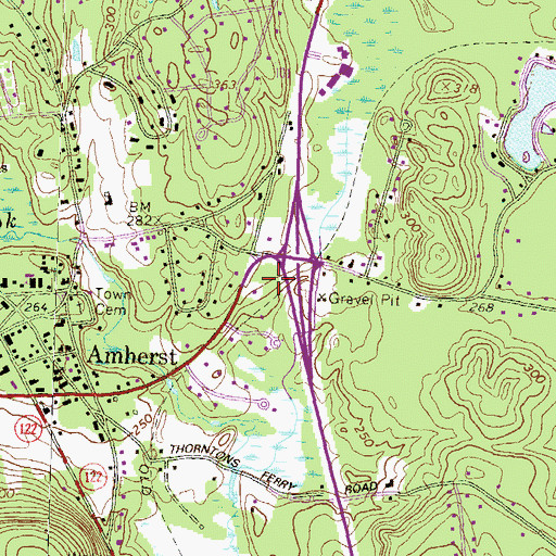Topographic Map of Amherst Emergency Medical Services, NH