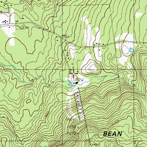Topographic Map of Highland Mountain Bike Park, NH
