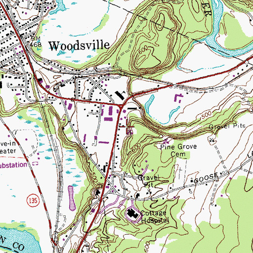 Topographic Map of Woodsville Emergency Services, NH