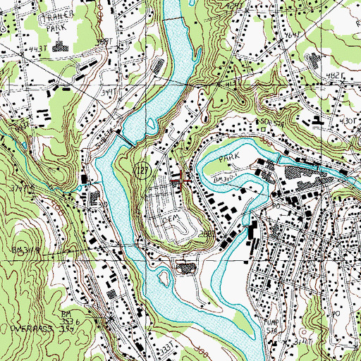 Topographic Map of Twin Rivers Ambulance Transfer Services, NH