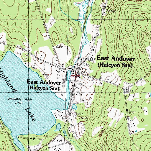 Topographic Map of Andover Rescue Squad, NH