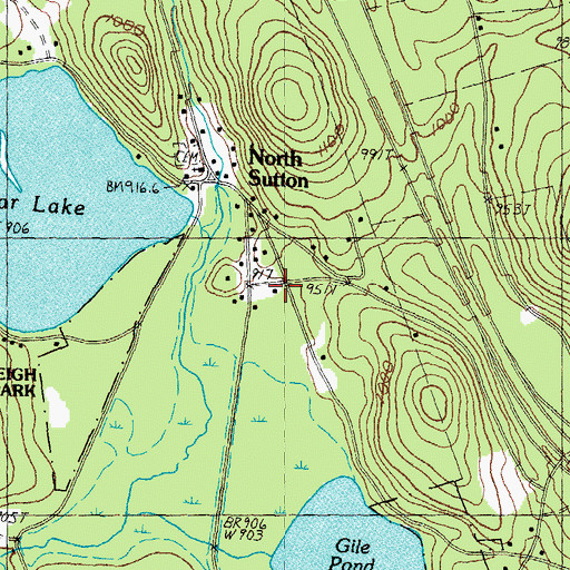 Topographic Map of Sutton Rescue Squad, NH
