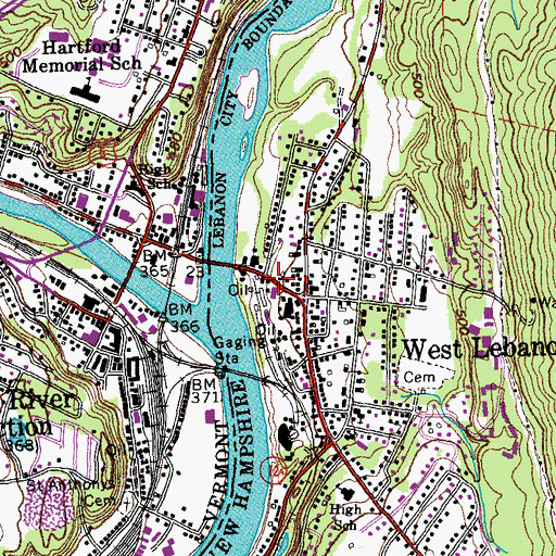 Topographic Map of Careplus Ambulance Services Station 5 - West Lebanon, NH