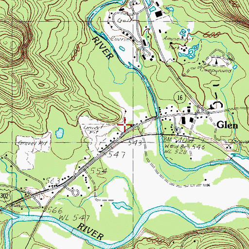 Topographic Map of Bartlett - Jackson Emergency Services, NH