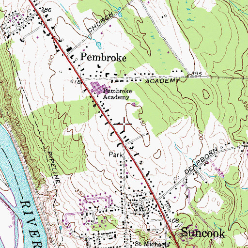Topographic Map of Tri - Town Volunteer Emergency Ambulance Service, NH