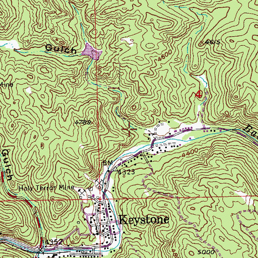 Topographic Map of Keystone Ambulance Service, SD