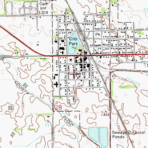 Topographic Map of Sanborn County Ambulance Service, SD