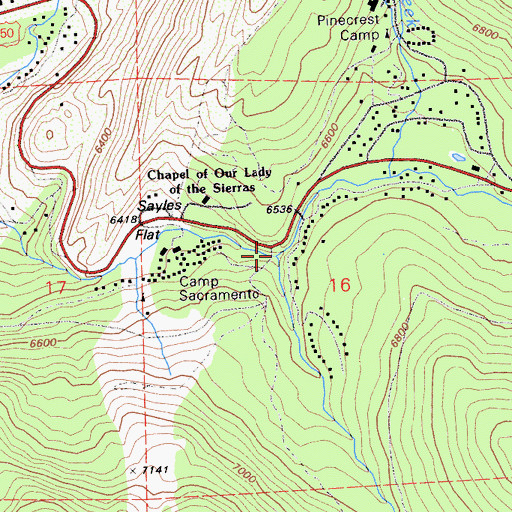 Topographic Map of Sayles Canyon, CA