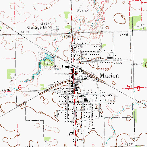 Topographic Map of Marion Community Ambulance Service, SD