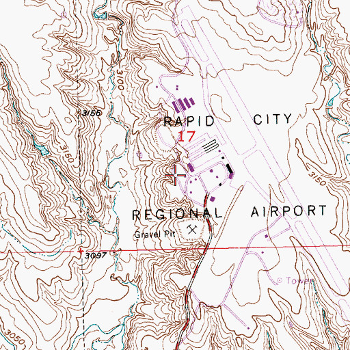 Topographic Map of Medical Air Rescue Company, SD