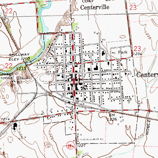 Topographic Map of Centerville Community Ambulance Service, SD