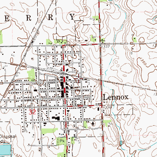 Topographic Map of Lennox Area Ambulance, SD