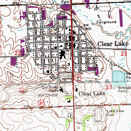 Topographic Map of Deuel County Ambulance, SD