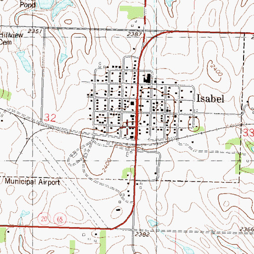 Topographic Map of Dewey County Ambulance Service Isabel, SD
