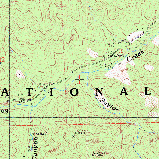 Topographic Map of Saylor Gulch, CA