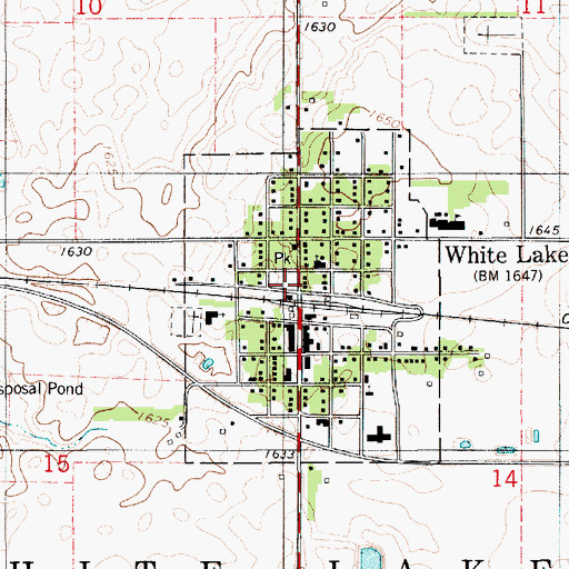 Topographic Map of White Lake Ambulance Service, SD