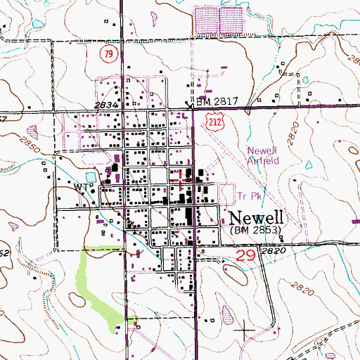 Topographic Map of Butte County Ambulance Service Newell, SD
