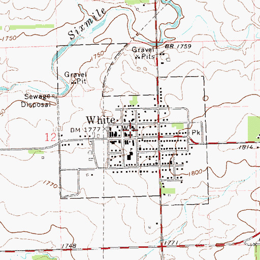 Topographic Map of White Ambulance Service, SD