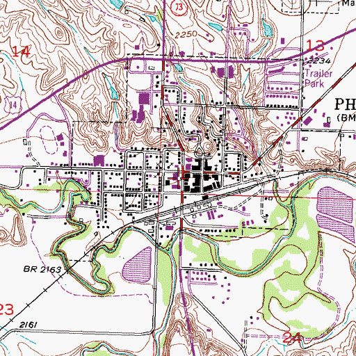 Topographic Map of Philip Ambulance Service, SD