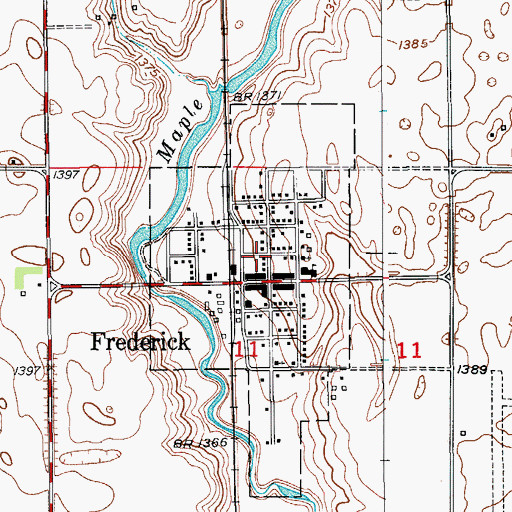 Topographic Map of Frederick Area Ambulance Service, SD