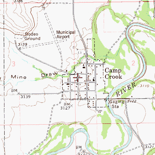 Topographic Map of Harding County Ambulance Service, SD
