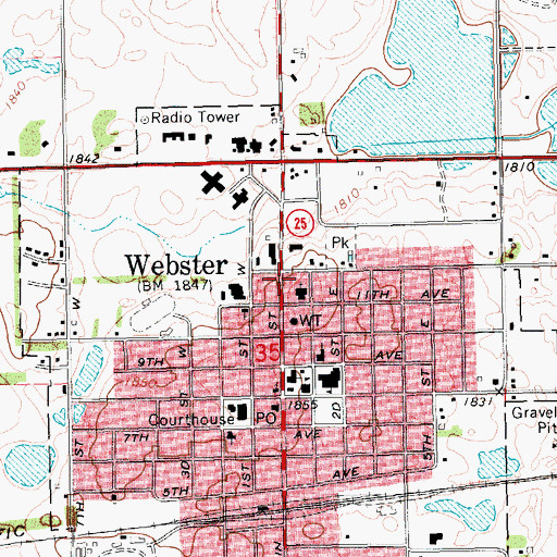 Topographic Map of Christensen Ambulance Service, SD