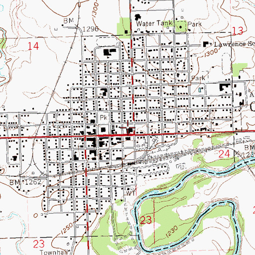 Topographic Map of Canton - Inwood Ambulance Service, SD