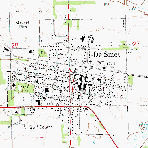 Topographic Map of De Smet Emergency Rescue Unit, SD