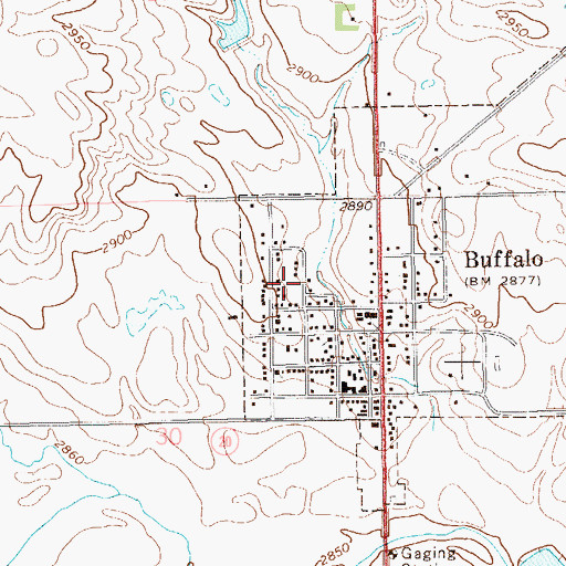 Topographic Map of Harding County Ambulance Service, SD